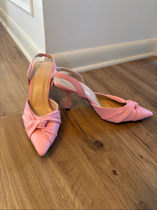 SHEIN Shoes - Pink Knotted Pointed Slingback Heels